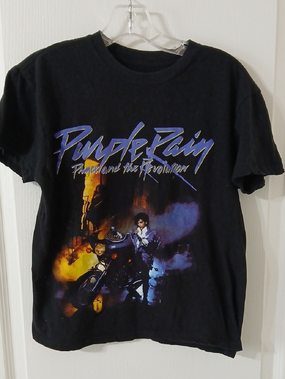 Black 'Purple Rain' Graphic Kids Short Sleeve Tee